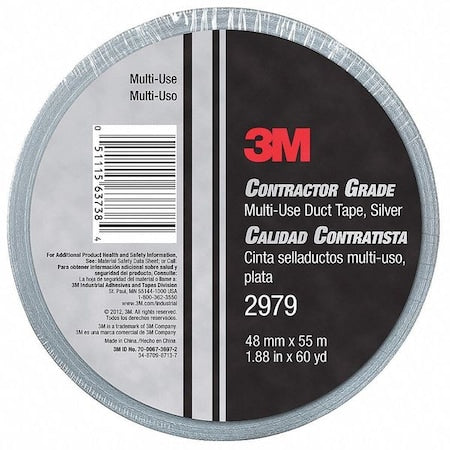 Duct Tape, Gray, 60 yd L, 2 in W