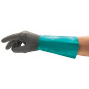 AlphaTec(R) 58-535B Chemical Resistant Gloves, Nitrile, 13 1/4 in L, 13 mil, Black, Green, 10, 1 PR