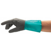 AlphaTec(R) 58-530B Chemical Resistant Gloves, Nitrile, 11 in L, 13 mil, Black, Green, 10, 1 PR