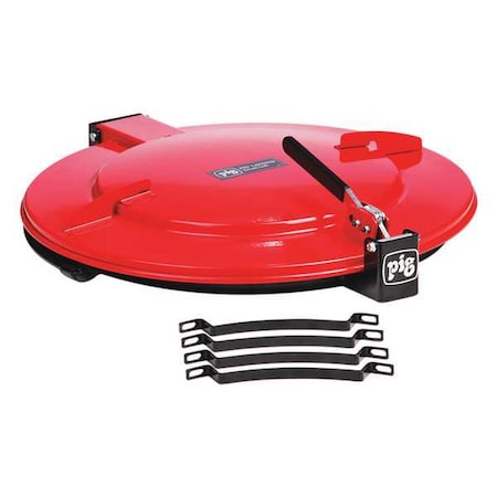 Drum Lid,Steel,5-45/64 in. H,Red