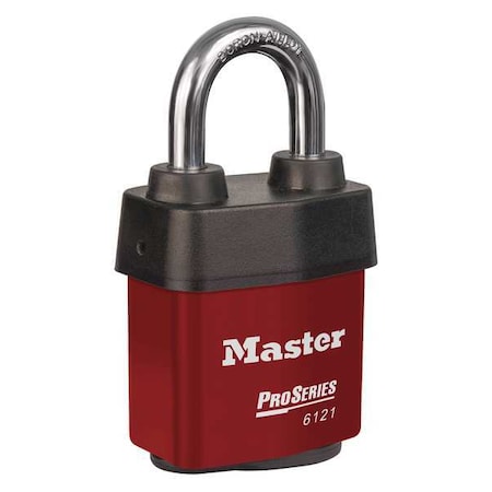 Lockout Padlock, Keyed Different, Steel, Red, 1 1/8 in Shackle Height, 2 1/8 in Body Width