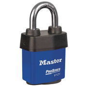 Lockout Padlock, Keyed Alike, Steel, Blue, 1 1/8 in Shackle Height, 2 1/8 in Body Width