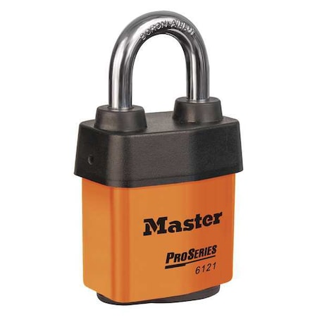 Lockout Padlock, Keyed Alike, Steel, Orange, 1 1/8 in Shackle Height, 2 1/8 in Body Width