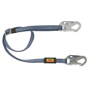 Positioning Lanyard, Adjustable Length Restraint Lanyard, 4 ft to 6 ft, Steel Snap Hooks, Blue