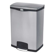 Slim Jim Step-On 24 gal Rectangular Step-On Can, Black, Foot Pedal, Stainless Steel, 16 1/4 in