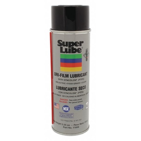 Dry Film Lubricant, 5.25 oz., Aerosol Can, PTFE, White