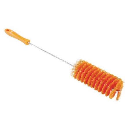 2 3/8 in W Tube and Valve Brush, Medium, 13 1/2 in L Handle, 6 in L Brush, Orange