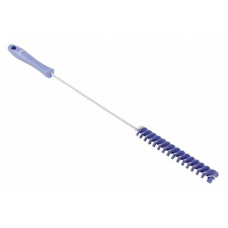 3/4" W Tube and Valve Brush, Medium, 14 in L Handle, 19 9/10 in L Brush, Purple