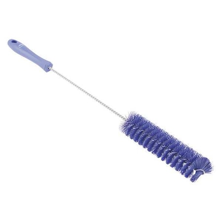 1-5/8" W Tube and Valve Brush, Stiff, 13 3/4 in L Handle, 5 3/4 in L Brush, Purple, 20 in L Overall