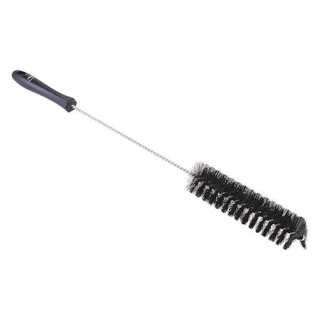 1-5/8" W Tube and Valve Brush, Stiff, 13 3/4 in L Handle, 5 3/4 in L Brush, Black, 20 in L Overall
