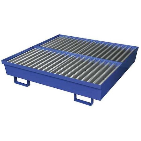 Spill Pallet, 92 gal Spill Capacity, 4 Drums, 4,000 lb Load Capacity, Steel