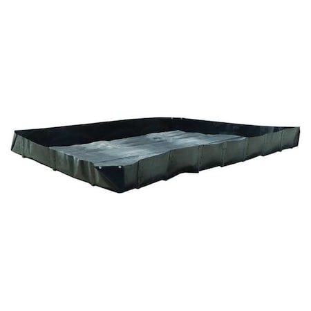 Spill Containment Berm, 8 ft. W x 10 ft. L, 595 Gallon Spill Capacity, Includes L Bracket, Black