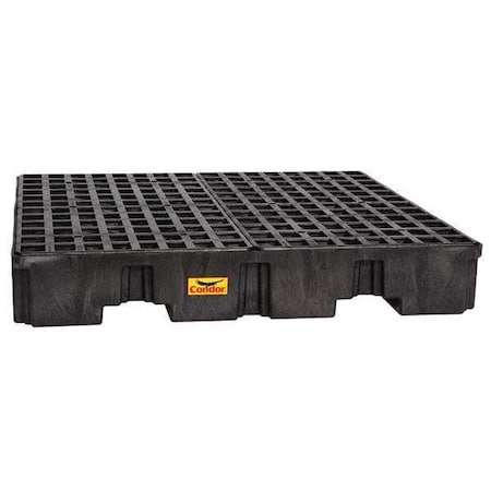 Spill Pallet, 66 gal Spill Capacity, 4 Drums, 8,000 lb Load Capacity, Polyethylene