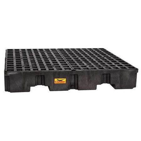 Spill Pallet, 66 gal Spill Capacity, 4 Drums, 8,000 lb Load Capacity, Polyethylene