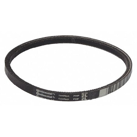 2L260 FHP V-Belt, 26 in Outside Length, 1/4 in Top Width, 11/64" Thickness, 1 Ribs