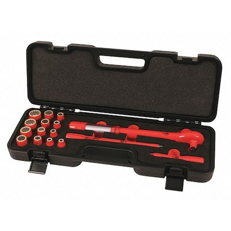3/8" Drive Socket Set SAE 16 Pieces 1/4 in to 7/8 in , Chrome