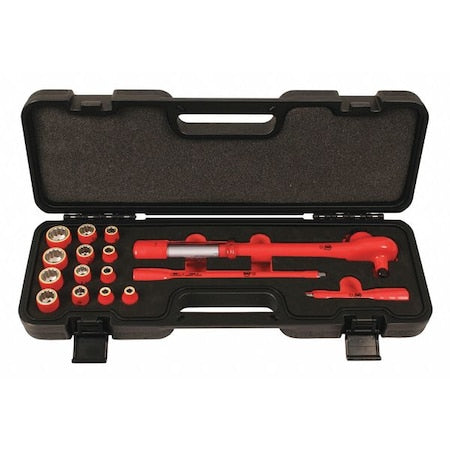 3/8" Drive Socket Set Metric 16 Pieces 8 mm to 20 mm , Chrome