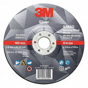 Depressed Center Grinding Wheel, Type 27, 4 in Dia, 0.25 in Thick, 3/8 in Arbor Hole Size, Ceramic