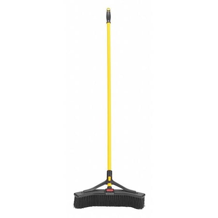 18 in Sweep Face Angle Broom, Medium, Synthetic, Black