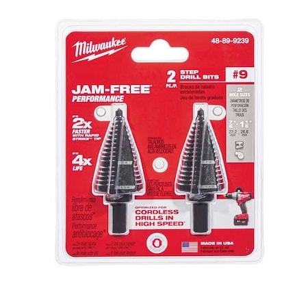 Step Drill Bit Set No. 9, PK2