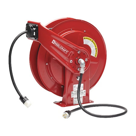 Spring Retractable Cord Reel with 100 ft. Cord 1-Outlet 12/3