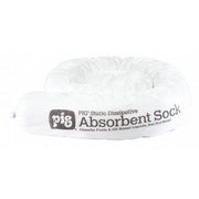 Sorbent Sock, 12 gal, 3 in x 48 in, Oil, White, 12 PK