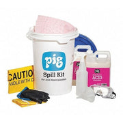 Spill Kit, 2 gal Volume Absorbed per Kit, 6 1/2 gal Capacity, Bucket, White