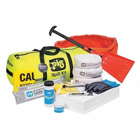 Spill Kit, 10 gal Volume Absorbed per Kit, Not Applicable Capacity, Bag, Yellow