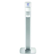 Hand Sanitizer Dispenser,Floor Mount,White with Silver Panel (dispenser included)