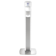 MESSENGER Hand Sanitizer Dispenser,Floor Mount,White with Silver Panel (dispenser included)