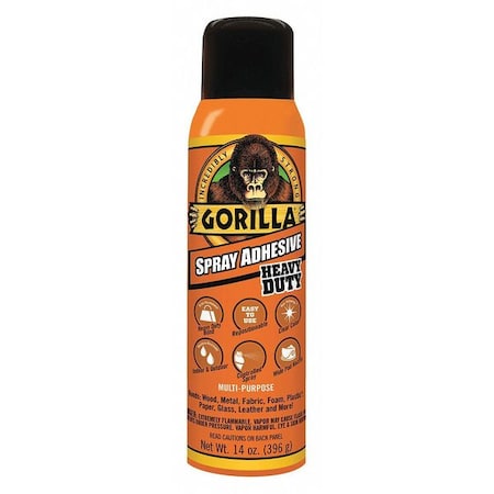Spray Adhesive, 14 fl oz, Aersol Can, Clear