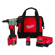 M12 Rivet Tool, 1 1/2 in Stroke, 1/8 in Blind Rivet Diameter, Incl (2) 1.5 Ah Batteries, Soft Case