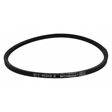 3V530 Wedge V-Belt, 53 in Outside Length, 3/8 in Top Width, 5/16" Thickness, 1 Ribs