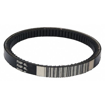4L220 FHP V-Belt, 22 in Outside Length, 1/2 in Top Width, 5/16 in Thickness, 1 Ribs