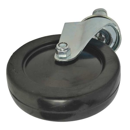Swivel Caster,Soft Rubber,5 In