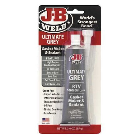 Silicone, 3 oz, Tube, Gray, Silicone Base, Not Applicable