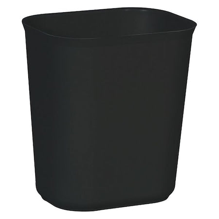 Fire Resistant 3-1/2 gal Rectangular Indoor Plastic Can, Black, None, Fiberglass, 8 1/4 in