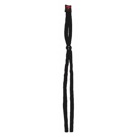 Eyewear Retainer, Black, 29 in Length, Acrylic, Slip-On Attachment