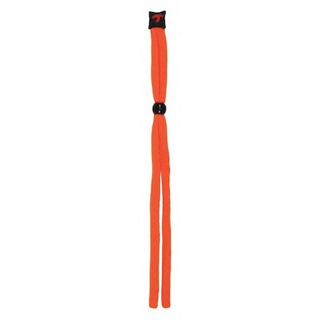 Eyewear Retainer, High-Visibility Orange, 28 in Length, Acrylic, Slip-On Attachment