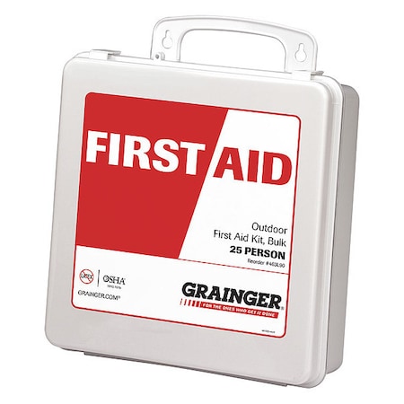 First Aid Kit and Housing, Plastic 157 Components, 25 People Served