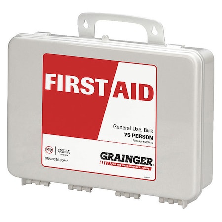 First Aid Kit and Housing, Plastic 218 Components, 75 People Served