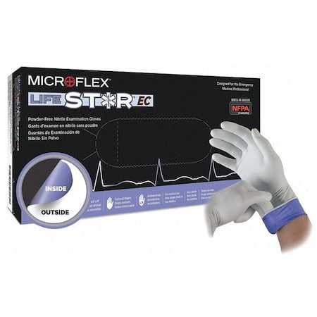 LSE-104, Disposable Gloves, 5.5 mil Palm, Nitrile, Powder-Free, XL (10), 100 PK, Blue/White
