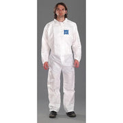 Disposable Coverallss, Collared Coverall, XL, SMS, Elastic Wrist, Elastic Ankle, Serged Seam, White