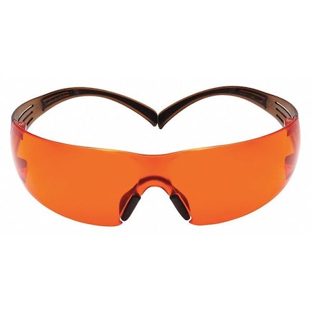 SecureFit 400, Safety Glasses, Scotchgard Anti-Fog & Anti-Scratch, Orange Lens, Black/Brown Frame