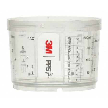 Spray Gun Cup,6.8 Flat. OZ. Capacity, PK2