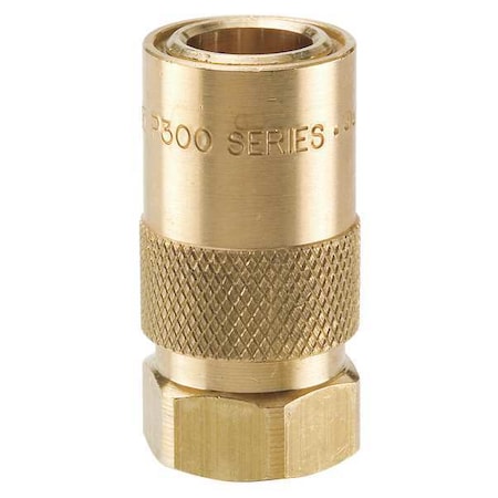 Hydraulic Quick Connect Hose Coupling, Brass Body, Sleeve Lock, 1/2"-14 Thread Size, Moldmate Series