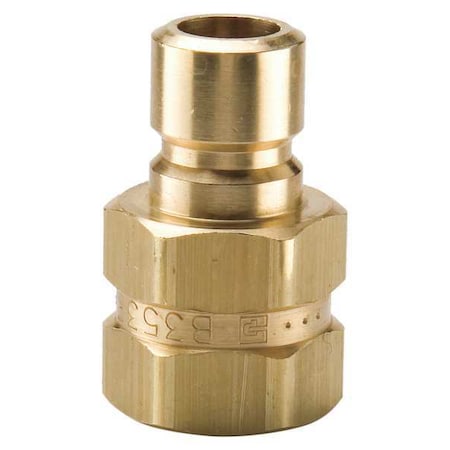 Hydraulic Quick Connect Hose Coupling, Brass Body, Sleeve Lock, 3/8"-18 Thread Size, Moldmate Series
