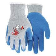 Coated Gloves, Latex, Textured, Palm, 4 Abrasion Level, Gray, S (7) 1 PR