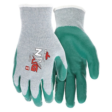 Coated Gloves, Nitrile, Flat, Palm, 6 Abrasion Level, Gray, M (8) 1 PR