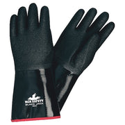 BlackJack Chemical Resistant Gloves, Neoprene, 14 in L, Not Rated, Black, L, 1 PR